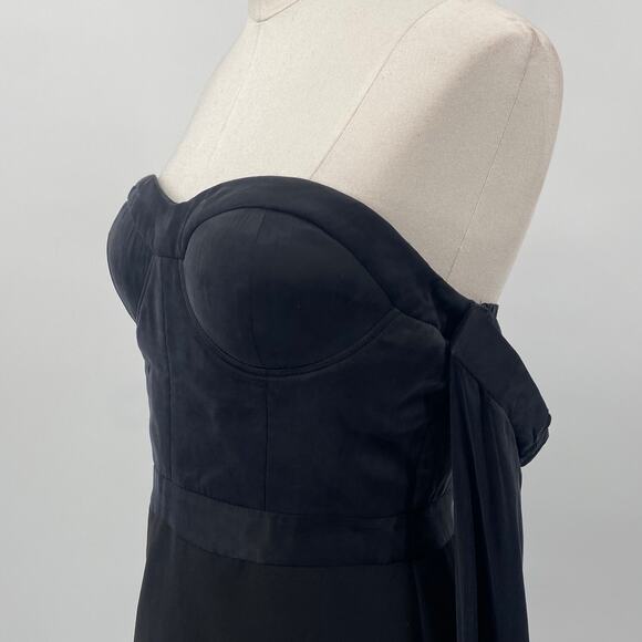 NBD Revolve Bustier Mini Dress Off Shoulder Long Sleeve Black Womens Medium - Picture 4 of 8